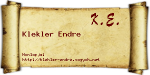 Klekler Endre névjegykártya