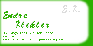 endre klekler business card